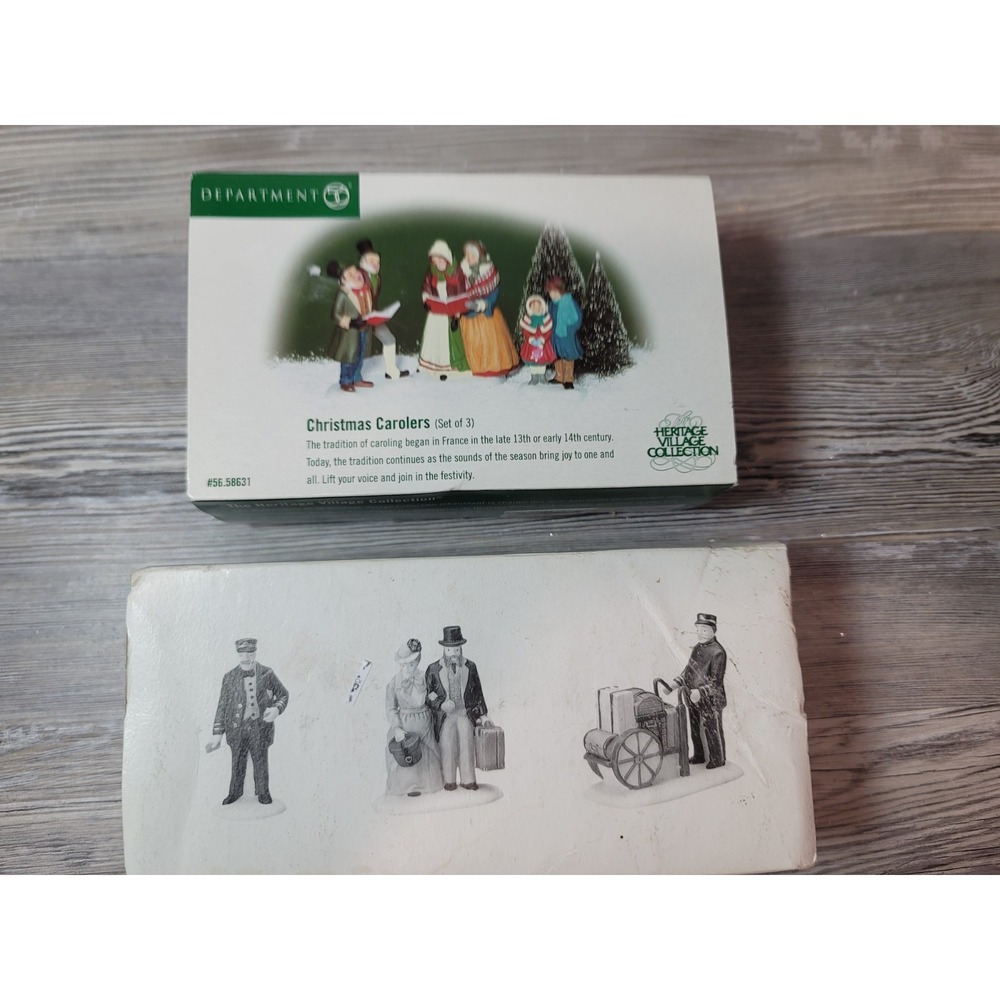 Dept 56 Christmas Carolers & Holiday Travelers Complete no chips or cracks